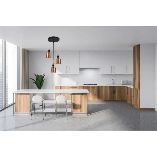 Lampa wisząca Restenza śr. 38cm 3xE27 | miedziany/czarny