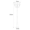 Lampa ogrodowa stojąca K-7009A2/3 CZARNY z serii STANDARD