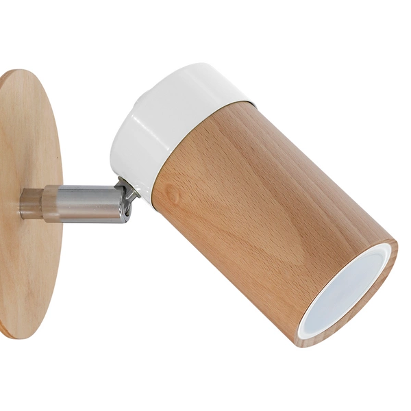 Kinkiet nowoczesny z drewna BARON biały