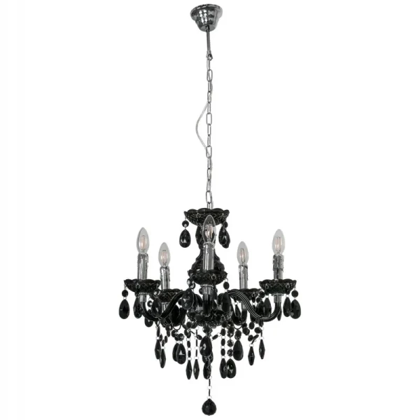 Lampa wisząca żyrandol Whiz śr. 48cm 5xE14 | czarny/chrom
