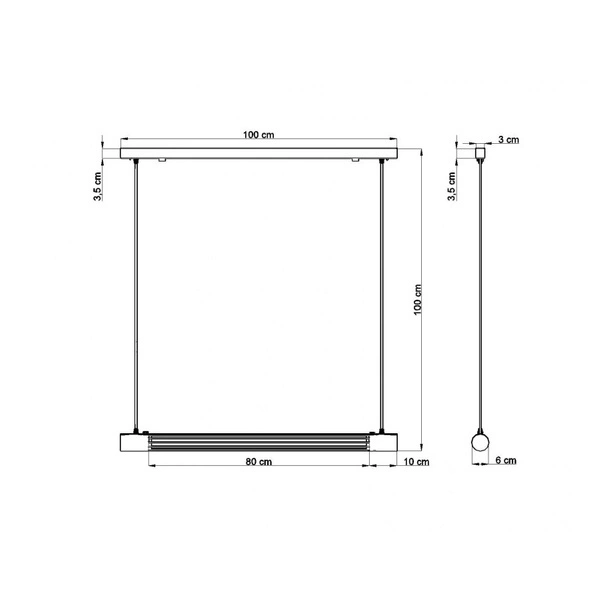 Lampa wisząca VALO TH.008CZ, czarna, 1x14W T8 LED, barwa ciepła 3000K