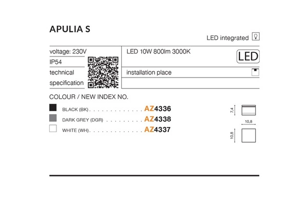 Azzardo APULIA S WH 4337