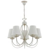 Żyrandol klasyczny z abażurami IRMA śr. 56cm biały antyczny/ecru