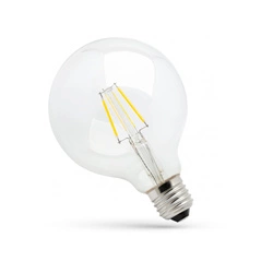 Ściemniana żarówka LED globe G125 E27 230V 8.5W CLEAR DIMM ciepła 3000K
