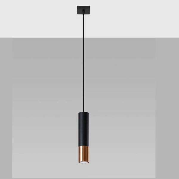 Lampa wisząca LOOPEZ 1 czarny/miedź SL.0946