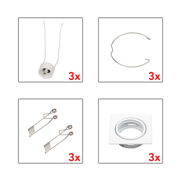 Cristaldream Zestaw Downlightów 3xGU10 Max.50W Biały Metal 23050302