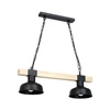Lampa wisząca FARO BLACK/NATURAL WOOD 2xE27 60W
