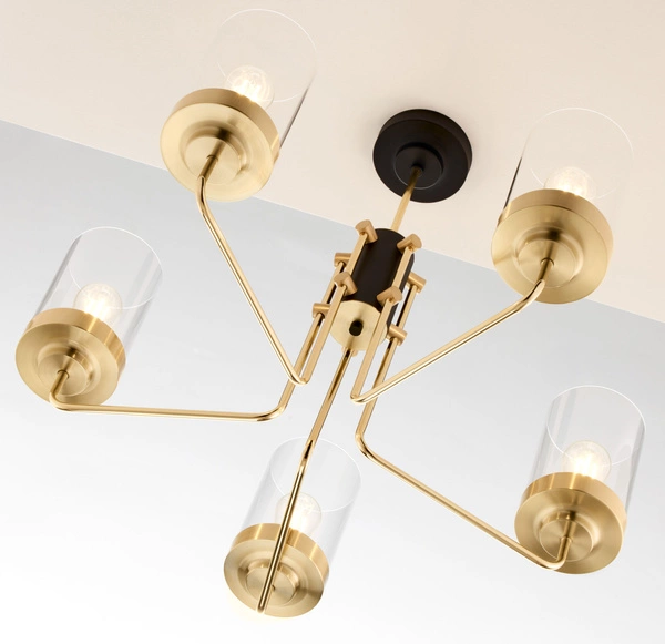 Żyrandol RAMIREZ wys. 64cm 5xE27 15W IP20 | złoty połysk