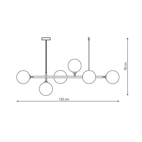 Lampa wisząca ALISA, złoty/transparentny, 6x40W E14