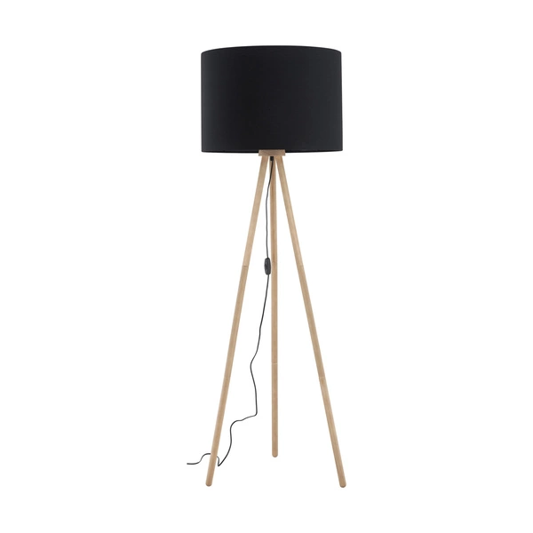Stylowa lampa podłogowa buk TOKYO E27 60W wys. 148cm | czarny 5286