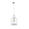 Lampa wisząca Cage 1xE27 maks. 60W chromowany metal/biały metal/przezroczysty kabel PVC 9501102