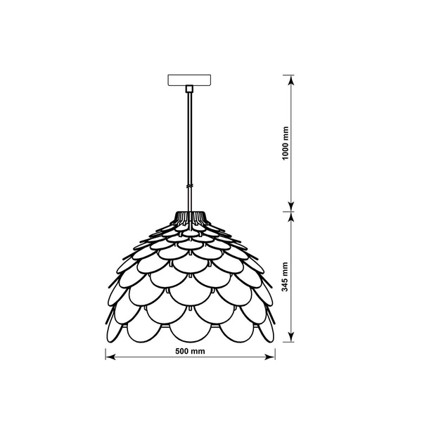 Drewniana lamp BURGO wisząca śr 50cm