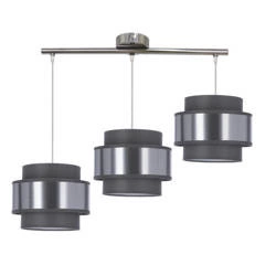 Lampa wisząca HARE, 33-18502, chrom/szary/srebrny, 3x60W E27