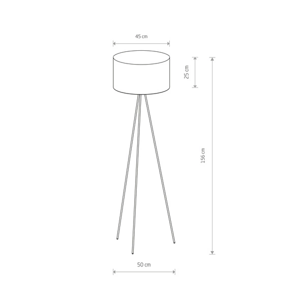 Lampa podłogowa stojąca CADILAC I 156cm E27 | szary 7992
