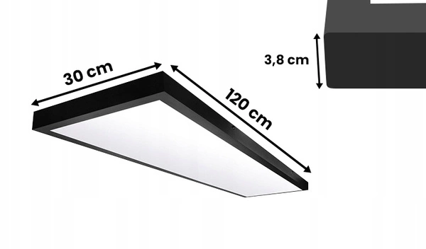 Panel Led 120x30 natynkowy czarny 40W 130 lm/W PL-E03 4000K barwa neutralna