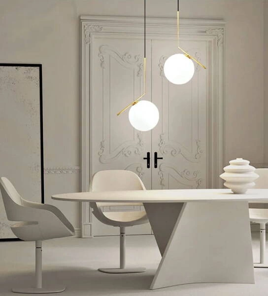 Lampa Wisząca Złota Kula Mleczna Abruzzo Toscana E14