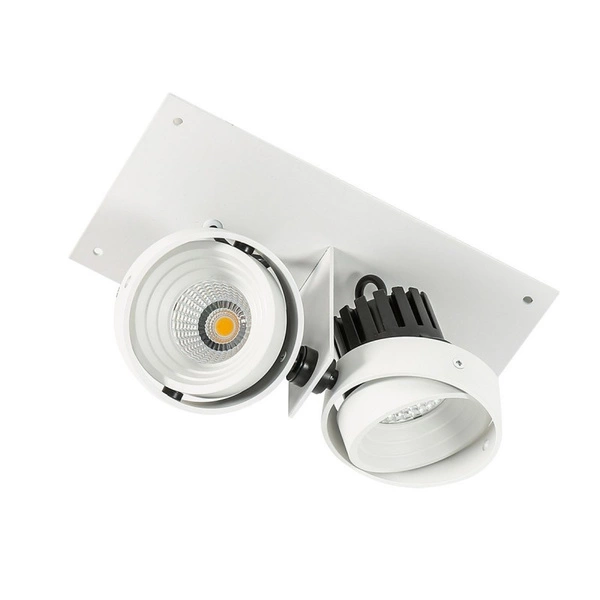 Oprawa wpuszczana Patrizio Double śr. 8,5cm 12W LED neutralna biel 4000K| biały/czarny