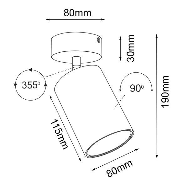 Reflektor Point dif 80 move - Biały 2289 Antigo