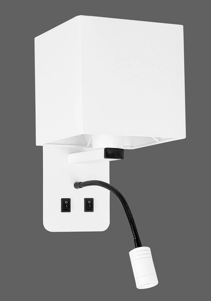 Kinkiet MAGNUM 21-75666 biały/czarny 1x40W E27 + 3W LED, barwa ciepła 3200K