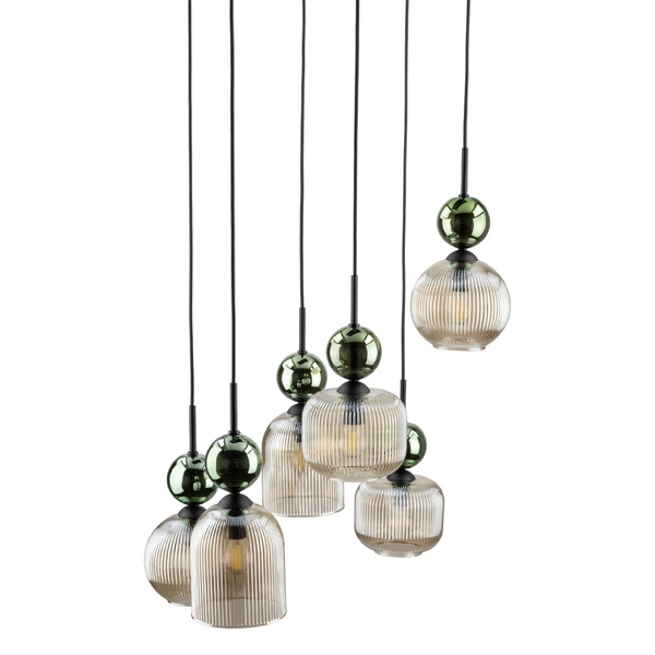 SOPHIA GREEN COGNAC LAMPA WISZĄCA 6XE14