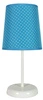 Lampka stołowa/nocna GALA 41-98293 biała z niebieskim abażurem w białe kropki 1x40W E14
