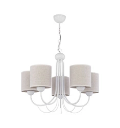 Klasyczny Żyrandol KASKADA wys. 80cm 5xE27 15W IP20 | Biały