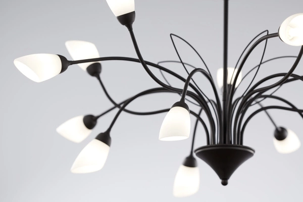 Klasyczny Żyrandol GLORIOSA wys. 165cm 15xG9 14W IP20 | czarny mat