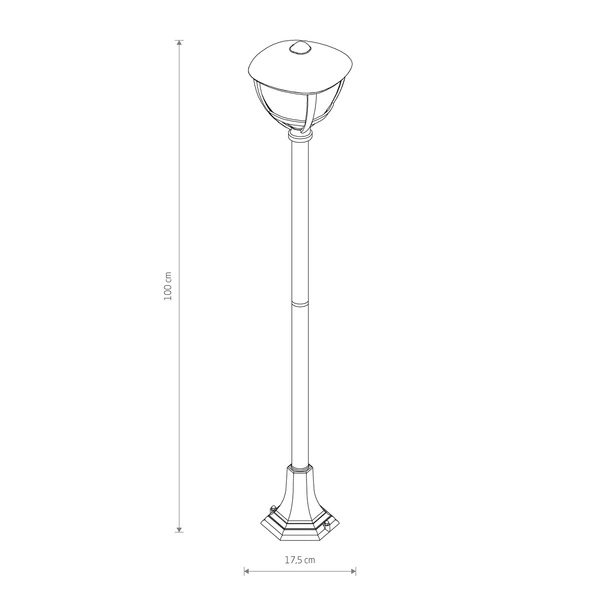 Lampa stojąca AMELIA 100cm E27 IP44 | czarny 10497