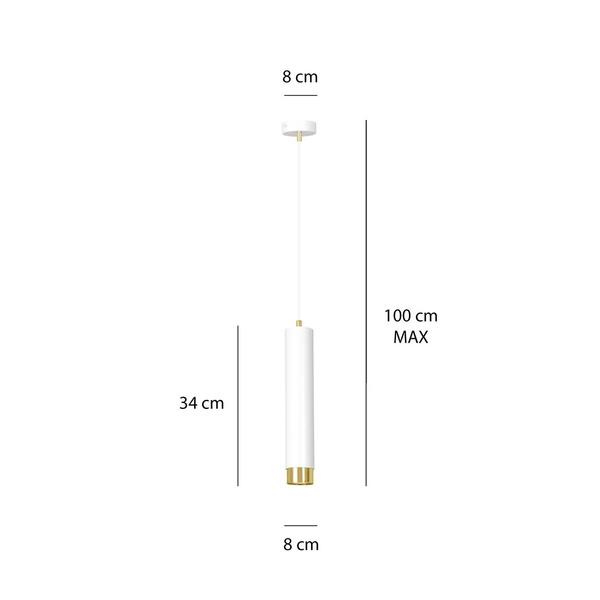 Lampa wisząca Emibig KIBO 1 WH/GOLD 642/1