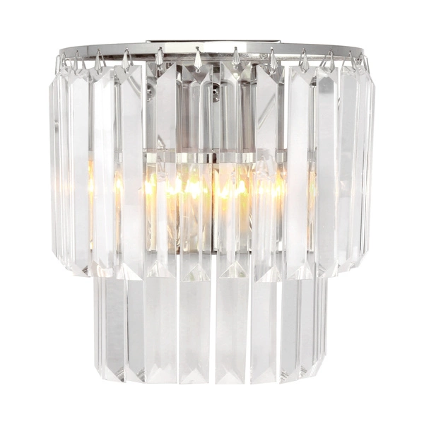 Luksusowa lampa ścienna kinkiet szklany AMEDEO 2x E14 40W | chrom