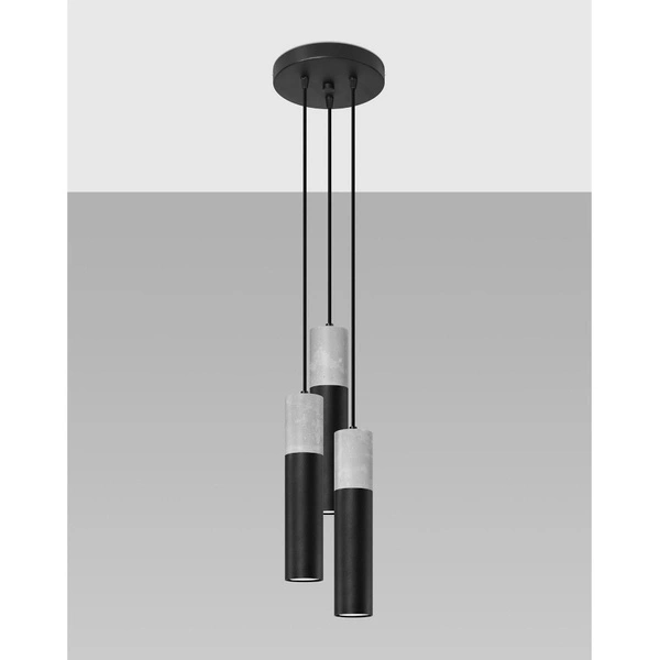 Lampa wisząca BORGIO 3P, SL.1081, czarny/beton, 3x40W GU10