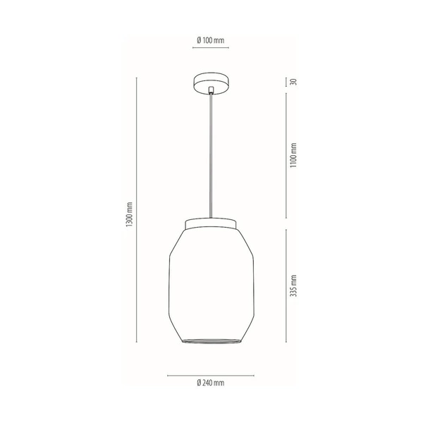 Vaso Jute Lampa Wisząca 1xE27 Max.15W LED Dąb Olejowany/Transparentny PVC/Transparentny/Beżowy 179010174