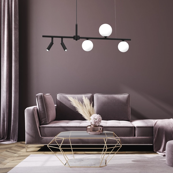 Lampa wisząca SIRIO, MLP8408, czarny/biały, 5x25W G9