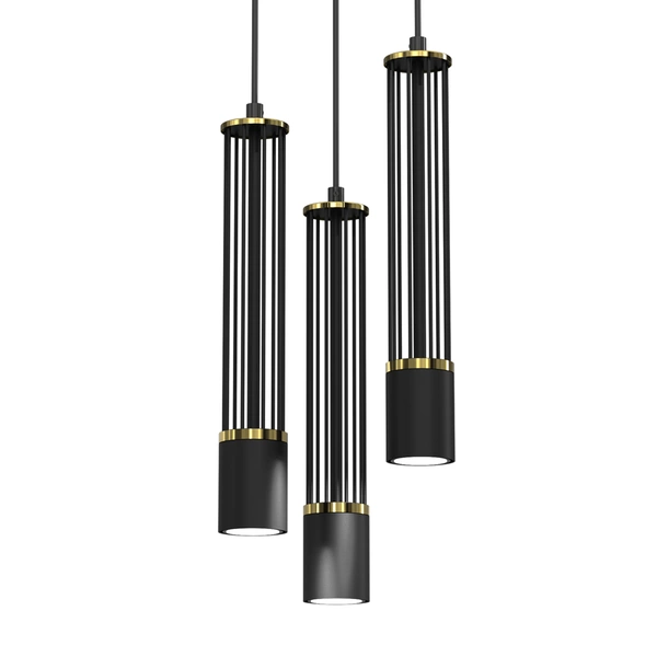 Lampa wisząca ESTILO, MLP8411, czarny/złoty, 3x40W GU10