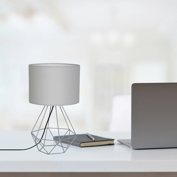 Lampka stołowa/nocna BASKET, szara, 1x60W E27, MLP7202