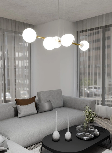 Lampa wisząca Emibig GRAVITY 6 WH GOLD 1242/6