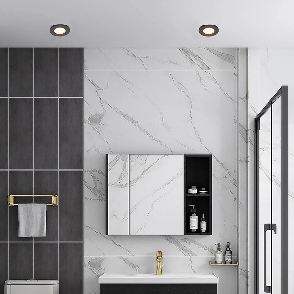 Podtynkowa oprawa do łazienki oczko LAGOS czarna IP65