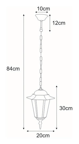 Lampa ogrodowa wisząca K-5009H CZARNY z serii STANDARD