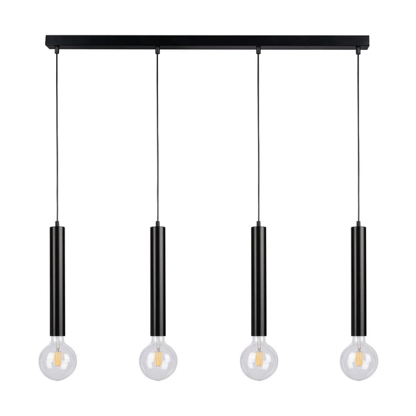 Lampa wisząca w kształcie beczki 4xE27 Max.60W Czarny metal/czarny kabel PVC 16709404