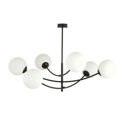 Lampa sufitowa Emibig HUNTER 6 Czarny/OPAL 1102/6