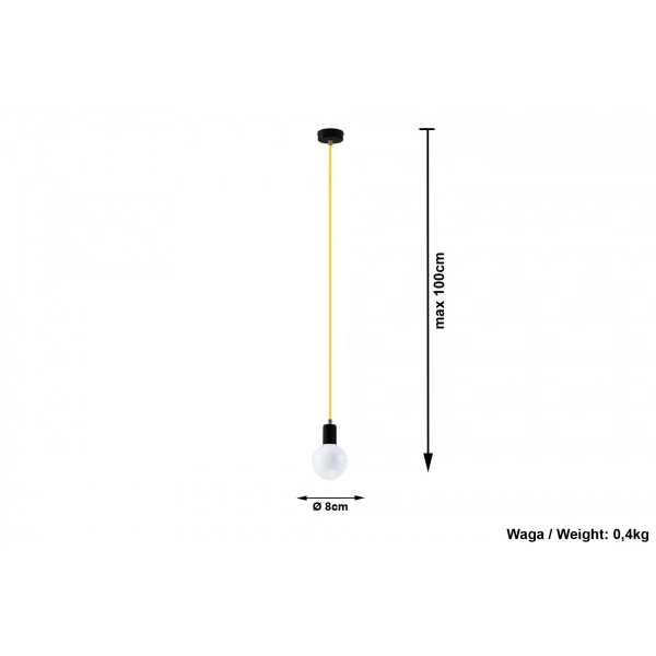 Lampa Wisząca EDISON SL.0153 czarny / żółty 1xE27