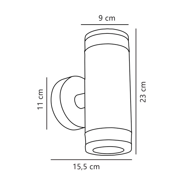 Kinkiet BIRK GU10 28W Aluminium | Czarny