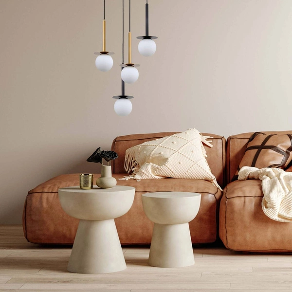 Lampa wisząca Roma 1, czarna z białym kloszem, 1x40W E14