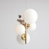 Aldex Lampa wisząca BLOOM 4 BRASS 1091L40 mosiądz/biały 2x40W E14 + 2x60W E27