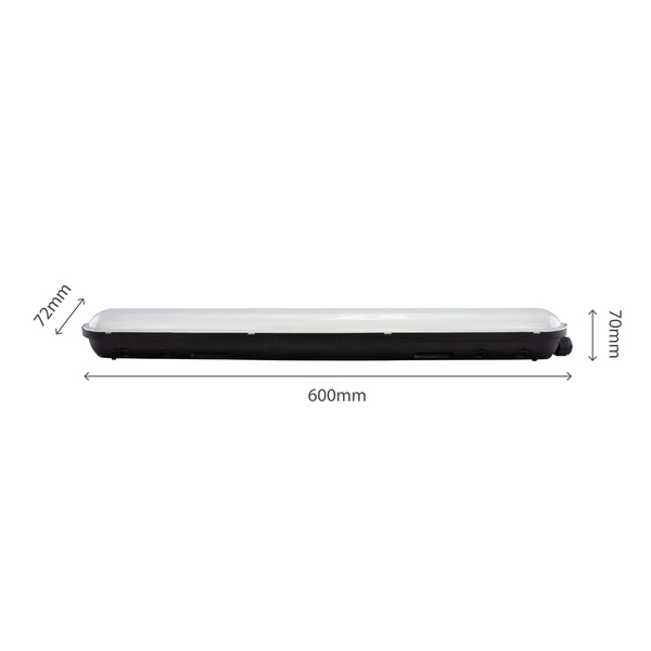 LIMEA GIGANT HERMETYK 600mm 20W NW 230V 120st IP65 IK09 600x72x70mm CZARNY