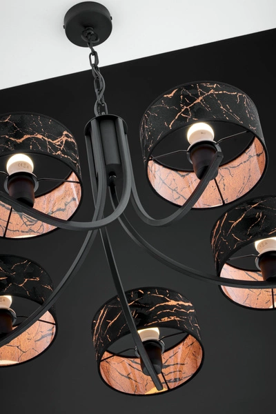 Klasyczny Żyrandol ARTHUR wys. 71cm 5xE27 15W IP20 | czarny