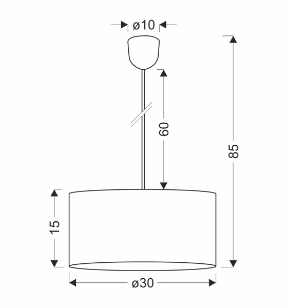Lampa wisząca ECOLINE, 31-18519, czarny/beżowy, 1x60W E27