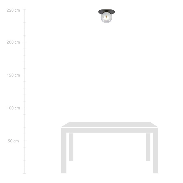 Lampa sufitowa Emibig PLAZA 1 Czarny/GRAFIT 1119/1