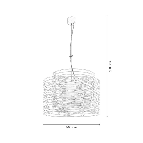 Lampa wisząca Ringo 1xE27 Max.60W Stal Metal/Biały Metal 1030227