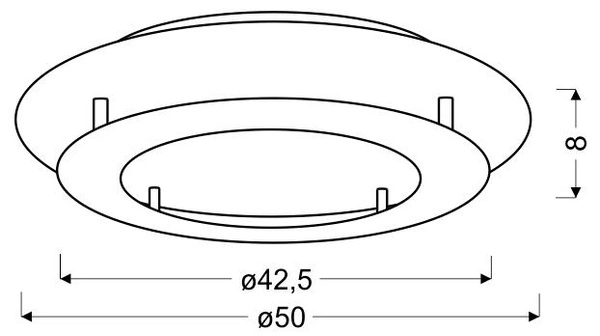 Lampa sufitowa MERLE, 50 cm, 98-66206, srebrna, 24W LED, barwa ciepła 3000K
